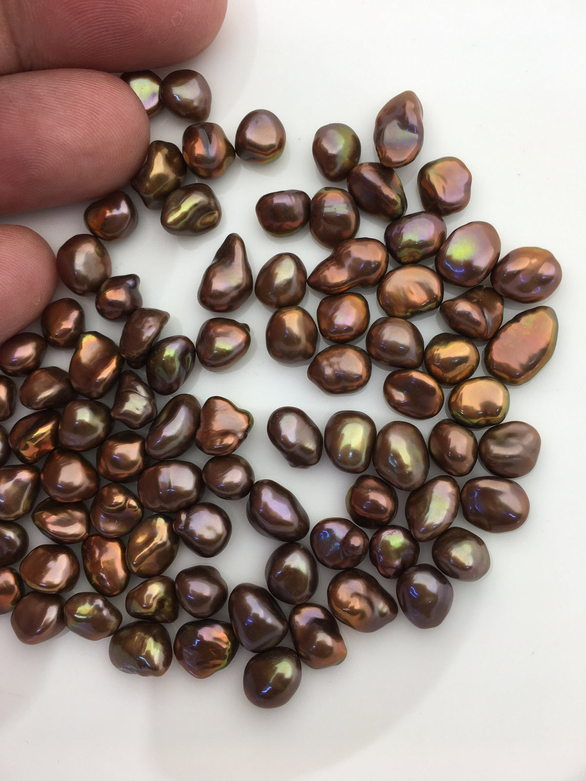 20pcs AAA 6-7mm Brown Keshi freshwater pearls,no hole,ZS-127-35