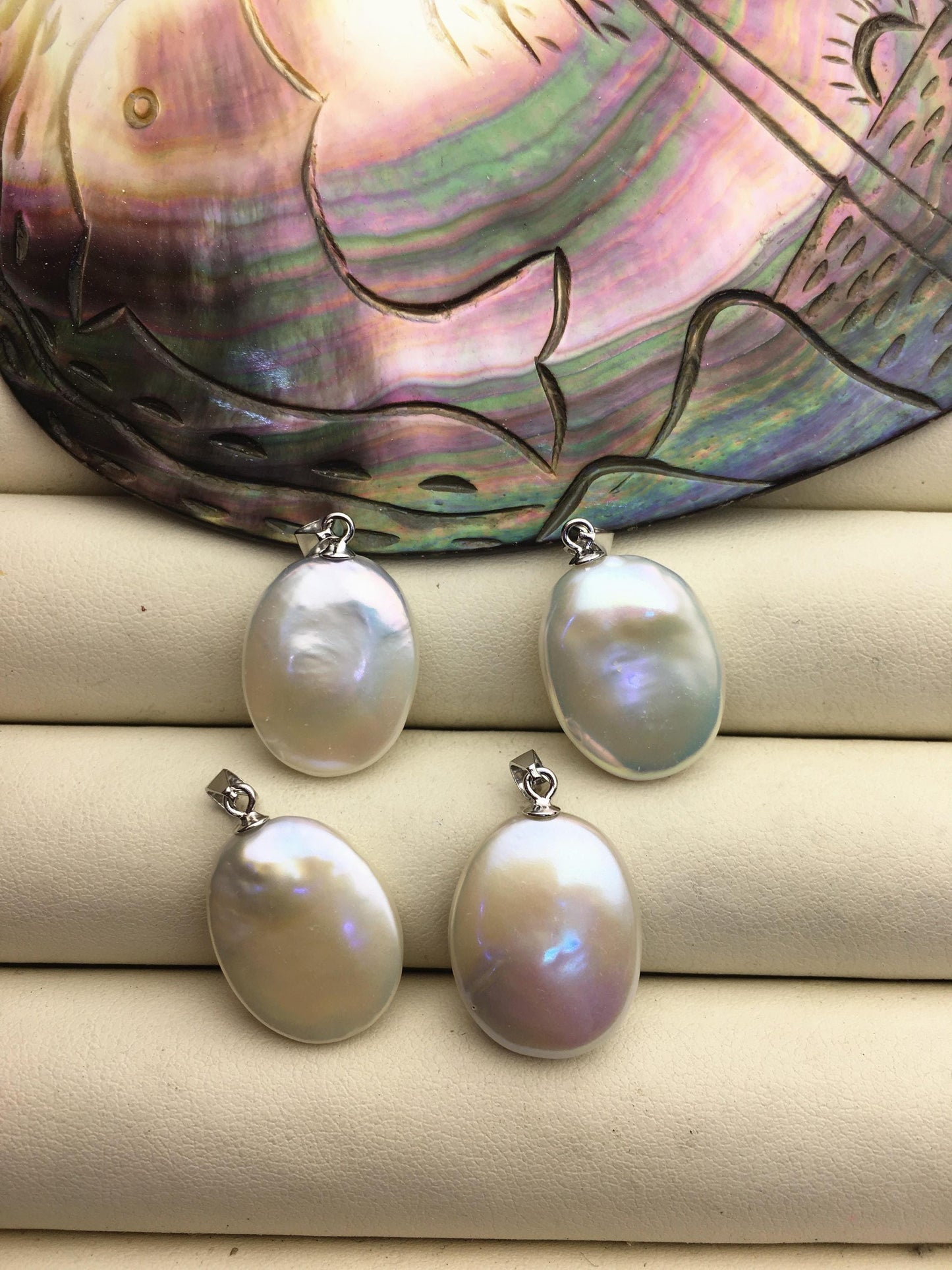 1pc AAA 15-17mm White Big Coin Baroque pearl pendant,Sterling silver pearl pendant,NC1-T46