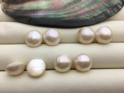 1 pair 12/13/14/15mm Mabe Pearl Pair,Half Ball Button Round Shape,salt sea pearl,mabe pearl,made in japan,Salt Sea Pearl,MB15-2A-1