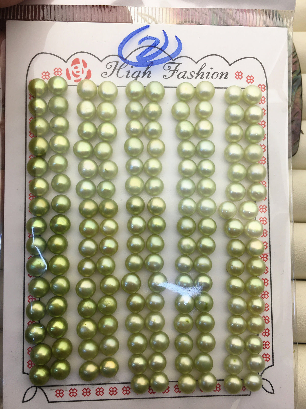 75 pairs AAA 5-6mm green button round freshwater pearl,WHOLESALE,design for earrings,design for stud earrings,BTN5-T1