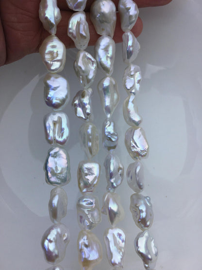 AA+ 11-13mm White keshi Freshwater Pearl Necklace,ZS-200-79