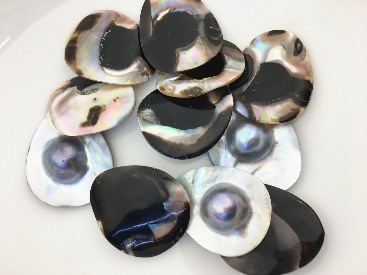1pc AA+ 28-30x35-40mm Mabe Sea Pearl,Natural Gray Brown Color,no hole,MB-T8