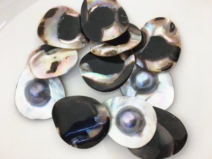 1pc AA+ 28-30x35-40mm Mabe Sea Pearl,Natural Gray Brown Color,no hole,MB-T8