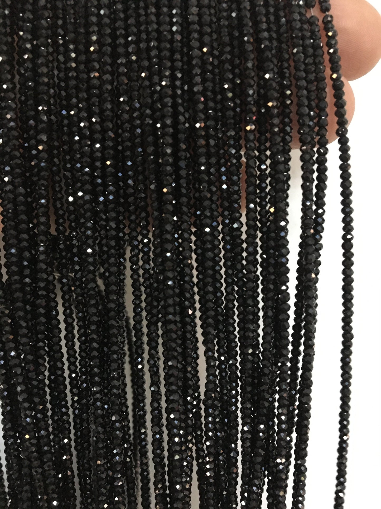 15.5'' AAA 2.3mmx1.5mm Black Spinel Faceted beads,Semi Precious stone,black spinel beads,SP-B21-001