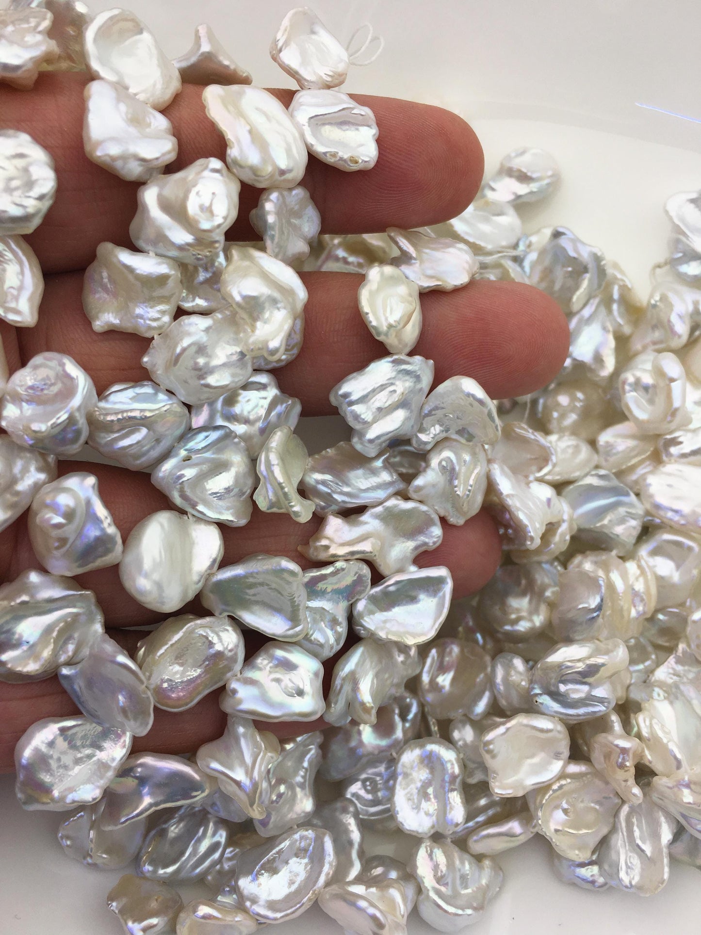 15.5'' AAA 11-13mm White Keshi Freshwater Pearls,keshi pearl strands,ZS-129-10