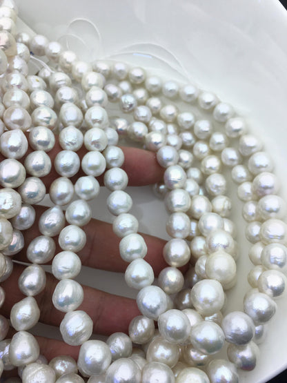 AA+ 9.5-12mm white baroque near round Edison Freshwater Pearl,ED12-2A-5-29