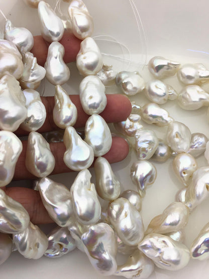 15.5'' AA 14-18mm white flame ball pearl,FL15-2A-5-27