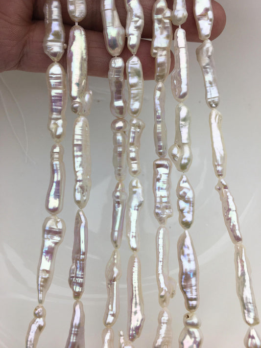 15.5'' AA+ 4-7mm White Toothpick pearls,ZS-80-18