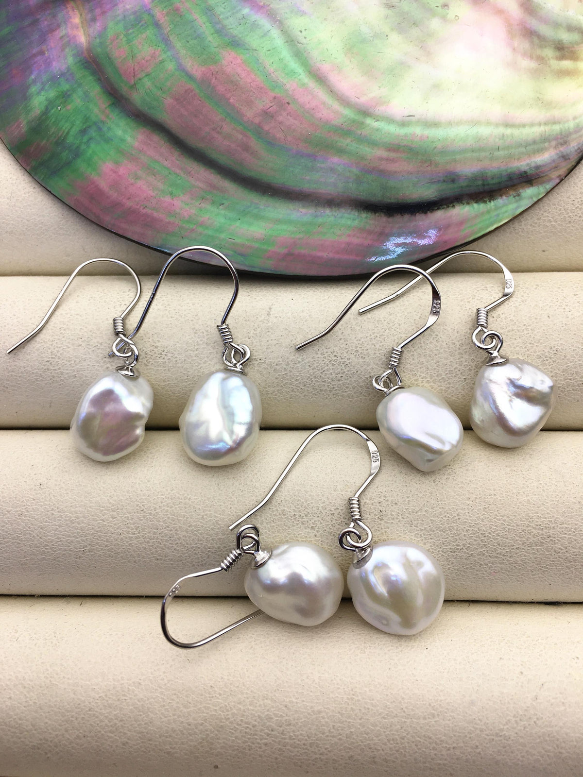 AA+ 10-11mm white Natural keshi Pearl Dangle Earrings,Earrings for Women Girls,SE3-T22