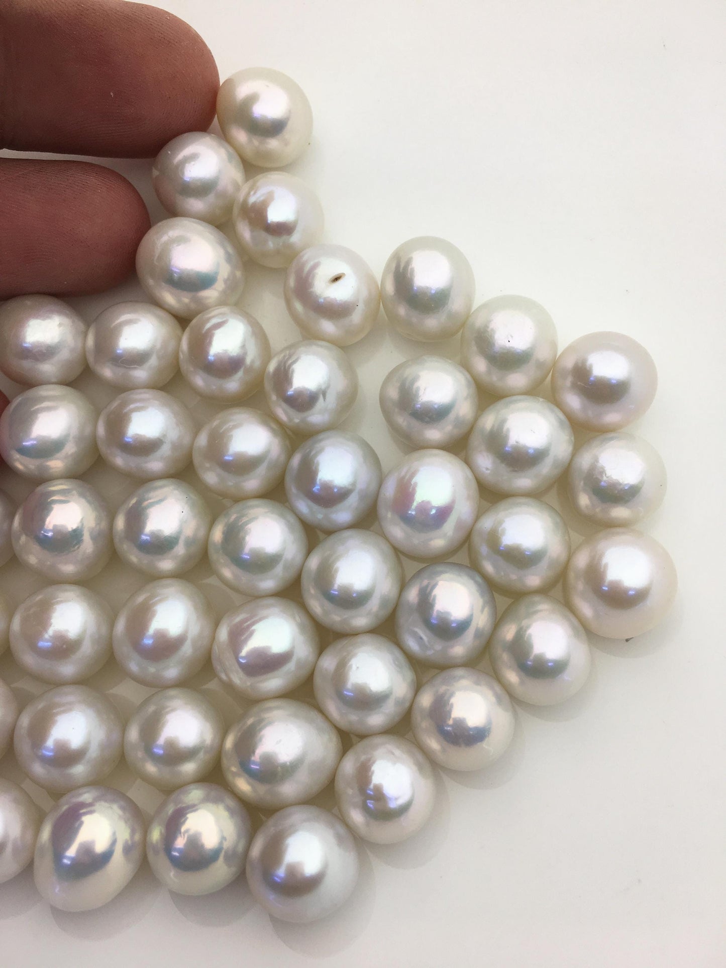 10pcs AAA 11-12mm BIG white rice freshwater pearls,no hole,LR11-3A-3