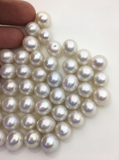 10pcs AAA 11-12mm BIG white rice freshwater pearls,no hole,LR11-3A-3