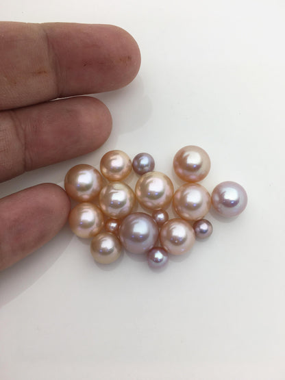 16pcs AAA 5-11mm natural color round Edison Freshwater Pearl,no hole,ED11-T1-16