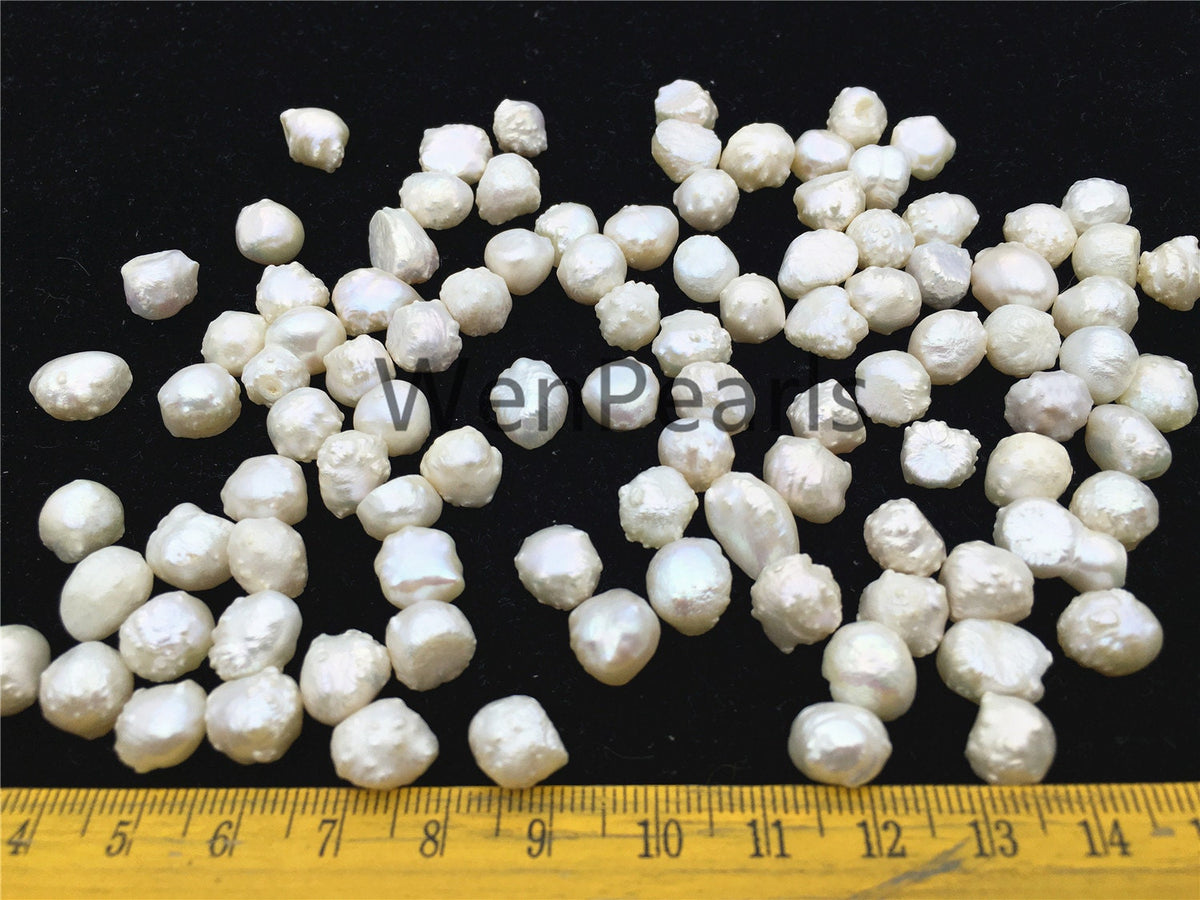 30pcs AA+ 9.5-10.5mm Natural White Rare Rosebud Freshwater Pearls,no hole,ZS-119-12