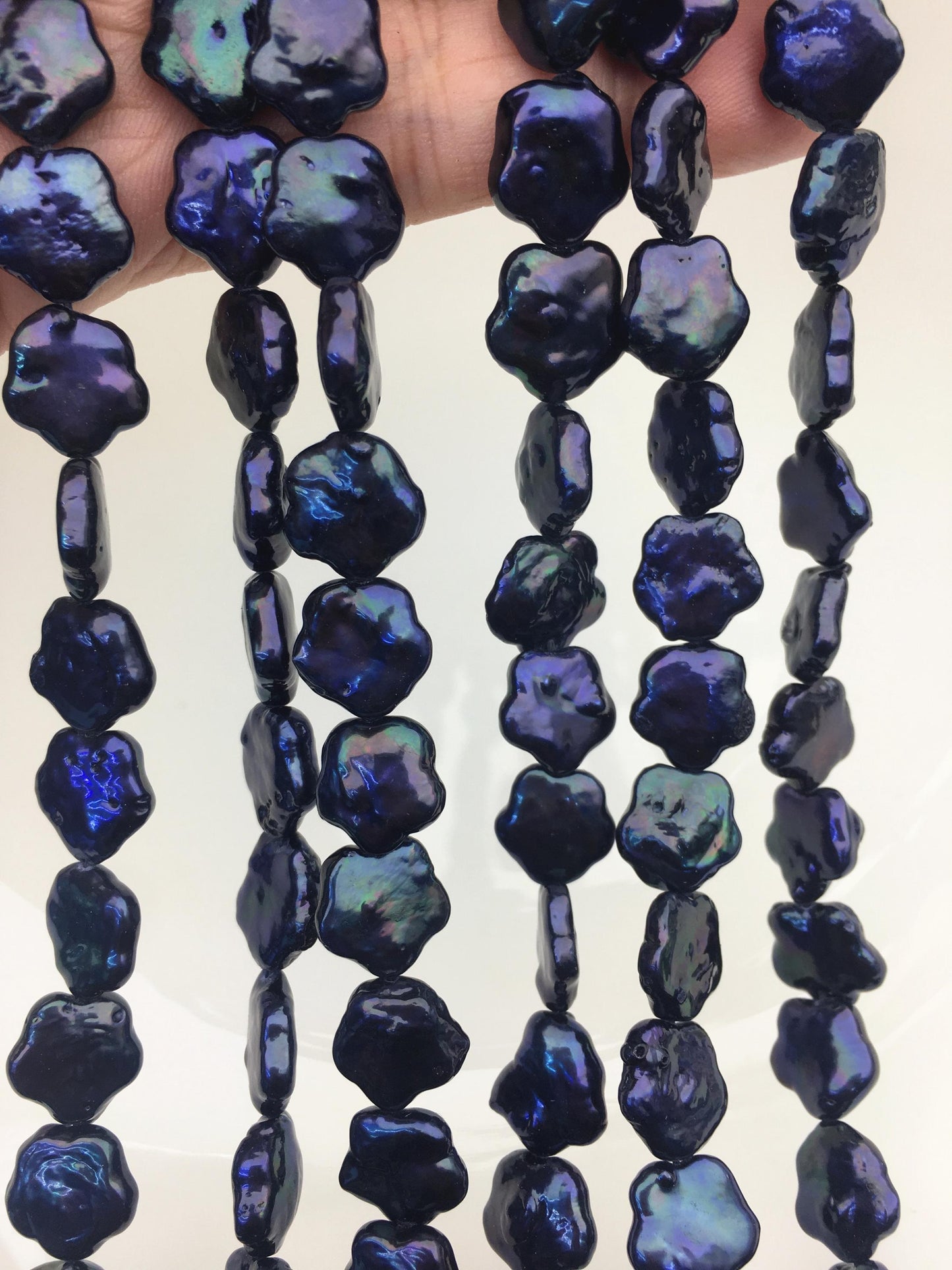 AA+ 11-12mm deep blue black plum blossom Freshwater Pearl,ZS-119-32
