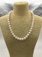 17.5'' AA+ 9mm white potato freshwater pearl Necklace,white Pearl necklace,NPN1-038