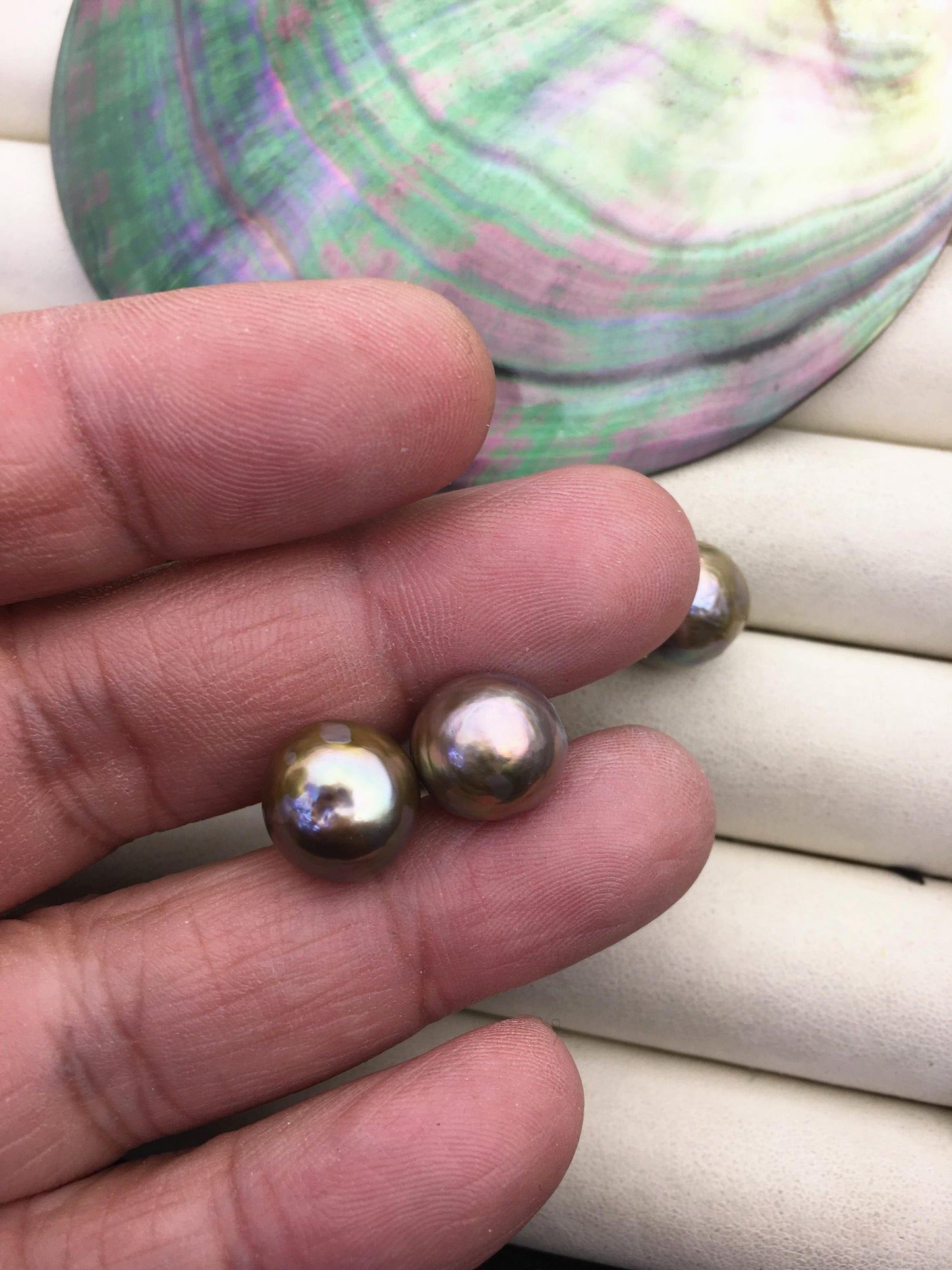 1 pair AA+ 11-12mm gray rainbow baroque near round edison pearl stud earrings,S925 Sterling Sliver stud earrings,SE3-T9-9