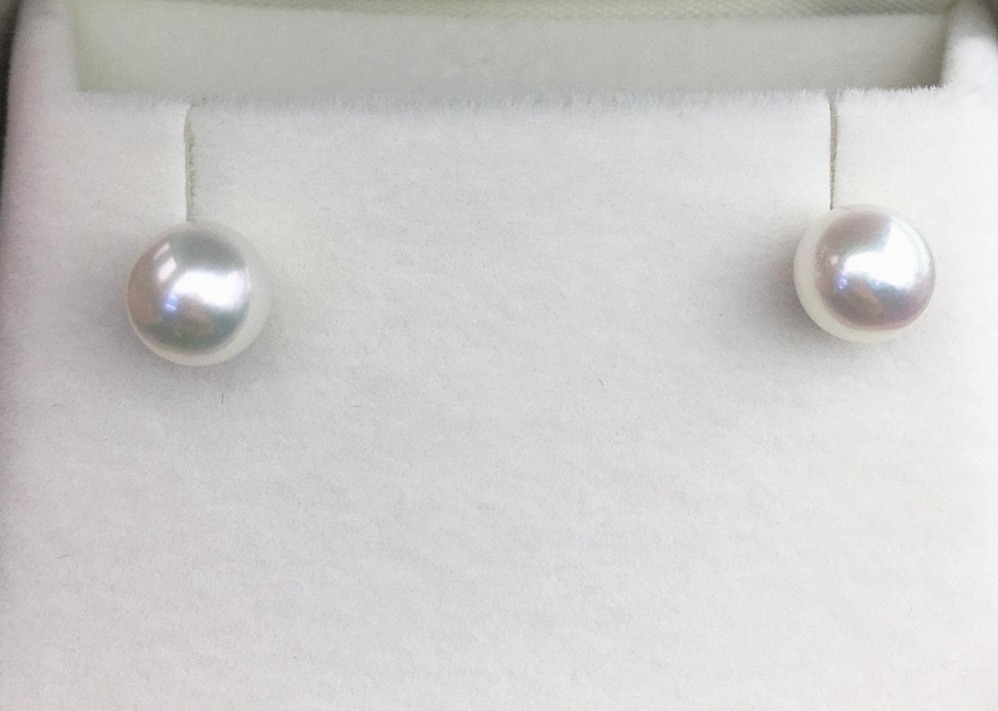 high luster!1 pair AAA 6.5-7mm akoya round pearl stud earrings,sterling silver metal,made in japan,SE3-097