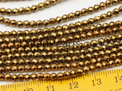 Hematite Brown,3mm Faceted Round,AAA Quality,130pcs,15.5 inches,G50-R3-007