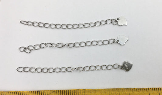 5pcs S925 Sterling Silver Extender Chain,heart necklace extension,chain extender,ASL-NC-7