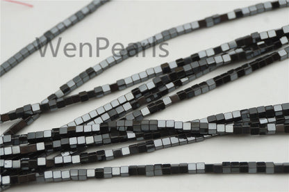 Hematite,1mm,2mm,3mm,4mm cube square Beads,AAA, SELECT SIZE,15.5 inches,G50-CU14-001