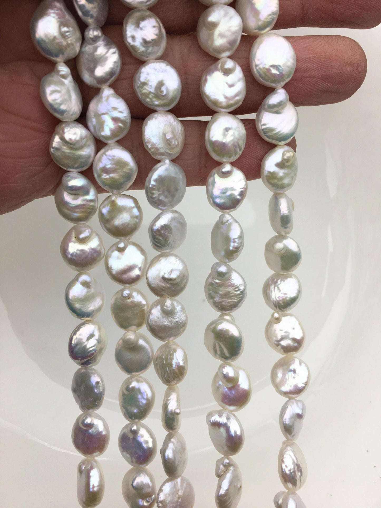 AA 10-11mm White Coin freshwater pearls,diy bead,flat round pearl bead,COIN12-2A-2-29