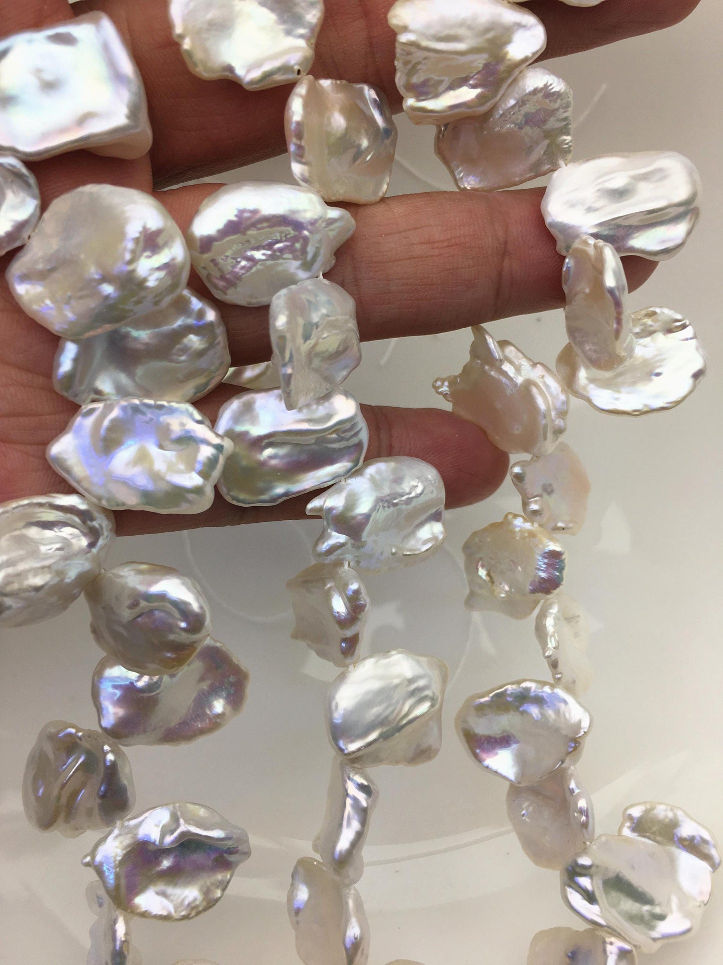 AAA 13-16mm White Keshi Freshwater Pearls,keshi pearl strands,ZS-129-23