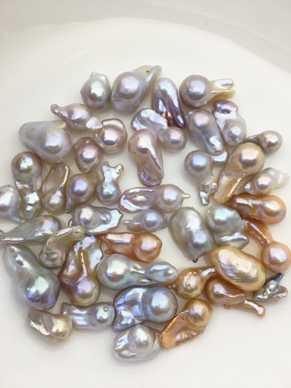 42pcs AAA 9-14mm Natural Color Flame ball Pearl - no hole,FL15-T4-35