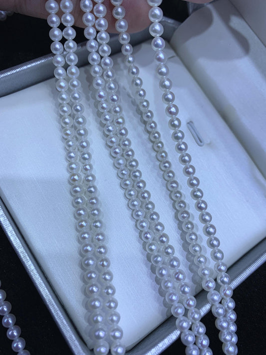 AAA 4-4.5mm white round freshwater pearls,seed pearl,white round pearl,round pearl strands,pearl wholesale,RP4-3AY-GJ-1