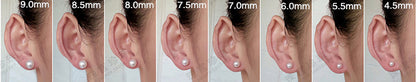 AAA 9-9.5mm White Round Fresh Water pearl stud earrings,Bridal Earrings-Wedding Jewelry-Bridal jewelry-Birthday gift,SE3-090