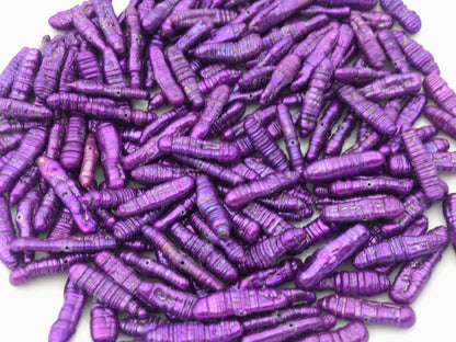 10pcs AA 5-7mm purple Biwa Freshwater loose Pearls,center drill hole,ZS-104-11