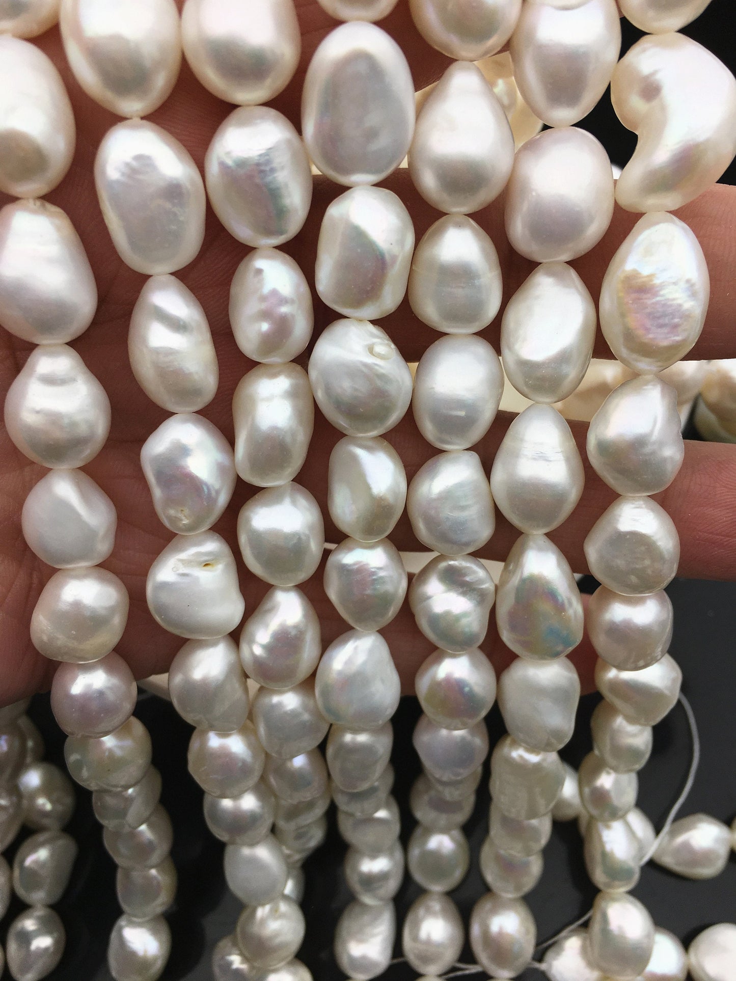 AA+ 10.4-11.4mm white Long nugget freshwater pearls,irregular nugget freshwater pearl strand,cheap price,LM11-3A-9
