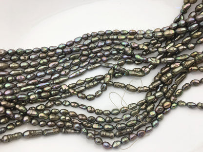 AA+ 5-6mm green toothpick Biwa Pearl Necklace,Genuine Fresh Water Pearl,Wedding Necklace,Mothers Day,ZS-80-10-16