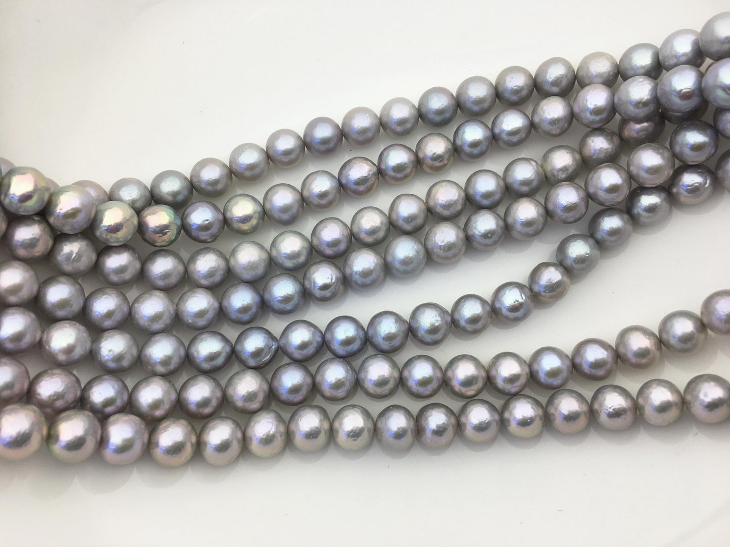 AA+ 8-10mm gray round Edison Freshwater Pearl,ED12-2A-5-6