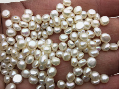 100pcs AAA+ 5-5.5mm white nugget freshwater pearls,irregular nugget freshwater pearl strand,LM5-3A-8