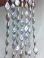 AAA 9-10x13-15mm White diamond Shape Freshwater Pearl,ZS-103-1