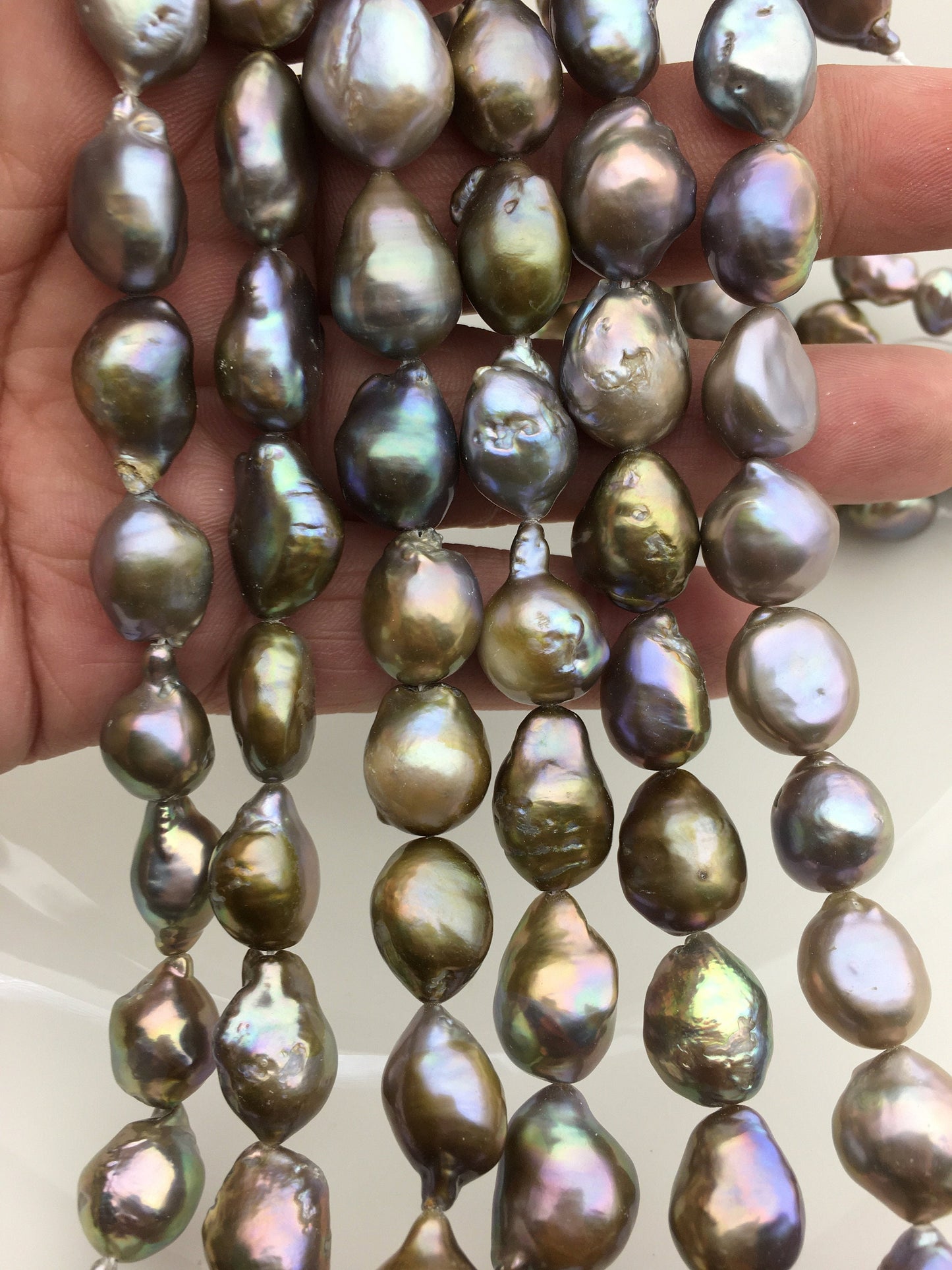 AA+ 10-13mm Gray Bronze Baroque Shape Freshwater Pearl,ZS-101-15