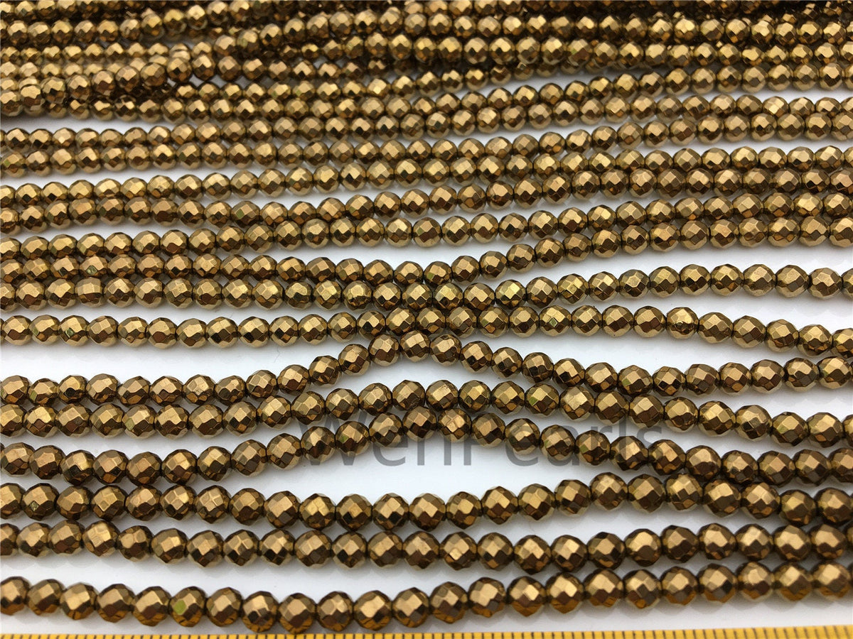 Hematite Brown,4mm Faceted Round,AAA, 105pcs,15.5 inches,G50-R4-007