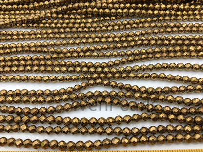 Hematite Brown,4mm Faceted Round,AAA, 105pcs,15.5 inches,G50-R4-007