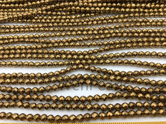 Hematite Brown,4mm Faceted Round,AAA, 105pcs,15.5 inches,G50-R4-007