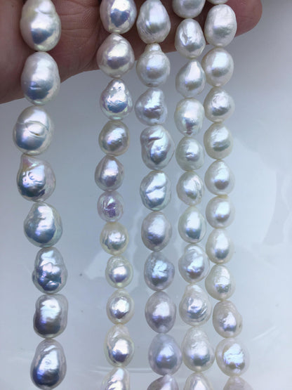 AA+ 9-11mm white baroque drop Edison Freshwater Pearl,ED12-2A-5-61