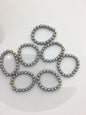 2pcs Fashion AAA 3-4mm tiny gray round pearl 14k goldfilled gold ball elastic ring,R1-025