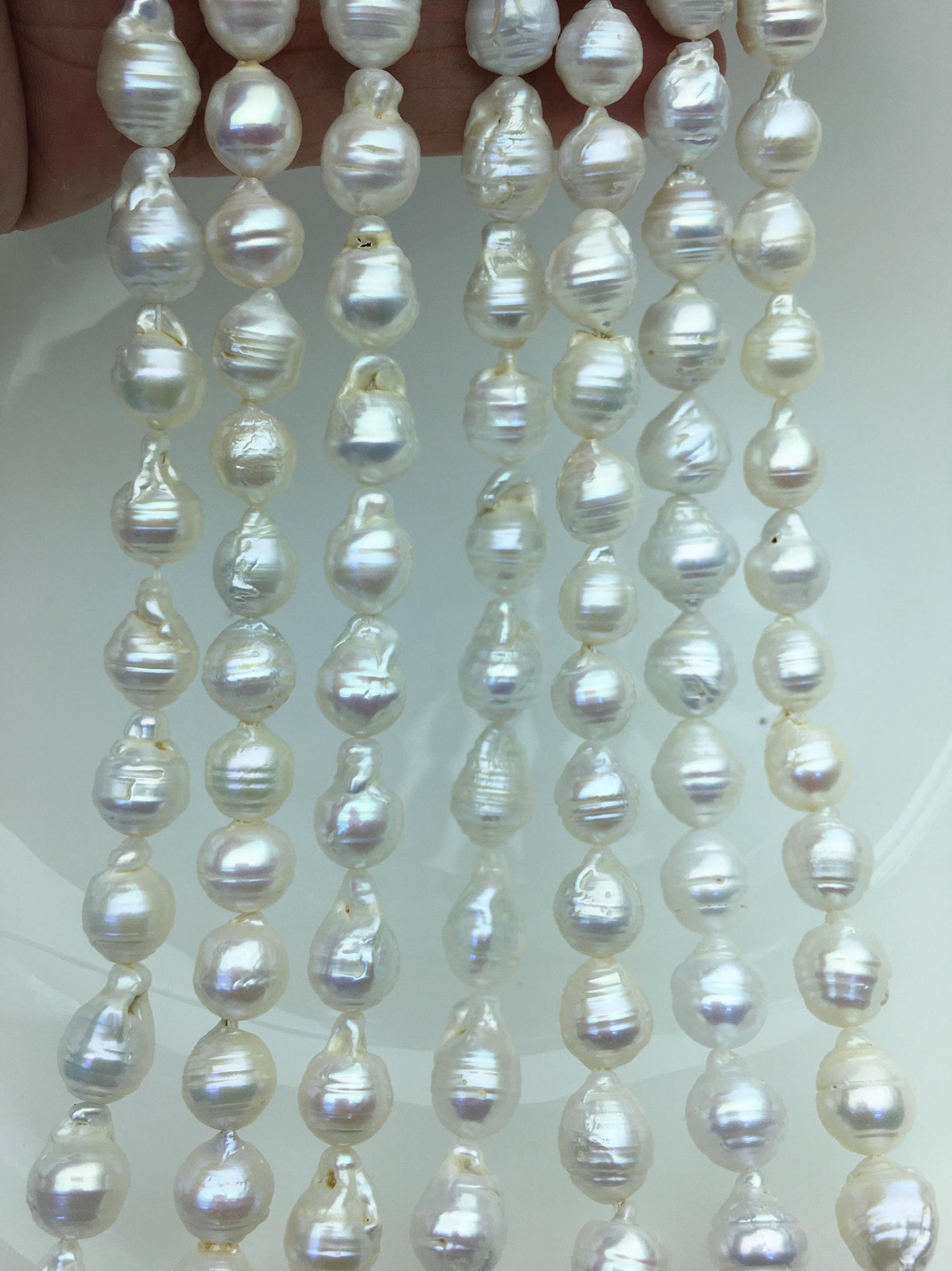 15.5'' AA 8-10mm white flame ball pearl,FL15-2A-5-76