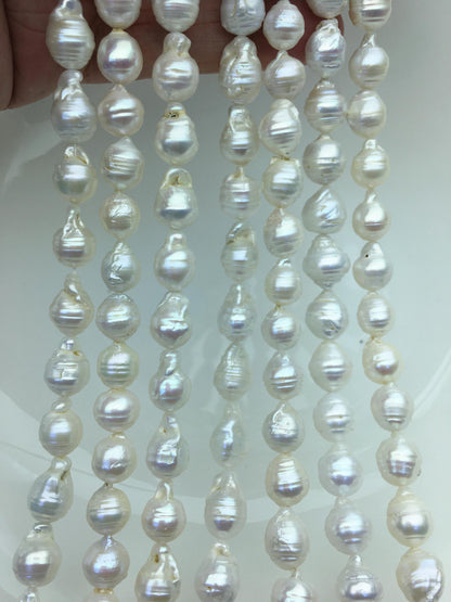 15.5'' AA 8-10mm white flame ball pearl,FL15-2A-5-76