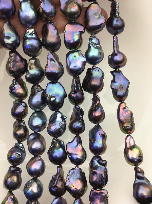 15.5'' AA 12-17mm Black Rainbow flame ball pearl,FL15-2A-5-16