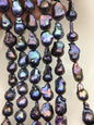 15.5'' AA 12-17mm Black Rainbow flame ball pearl,FL15-2A-5-16