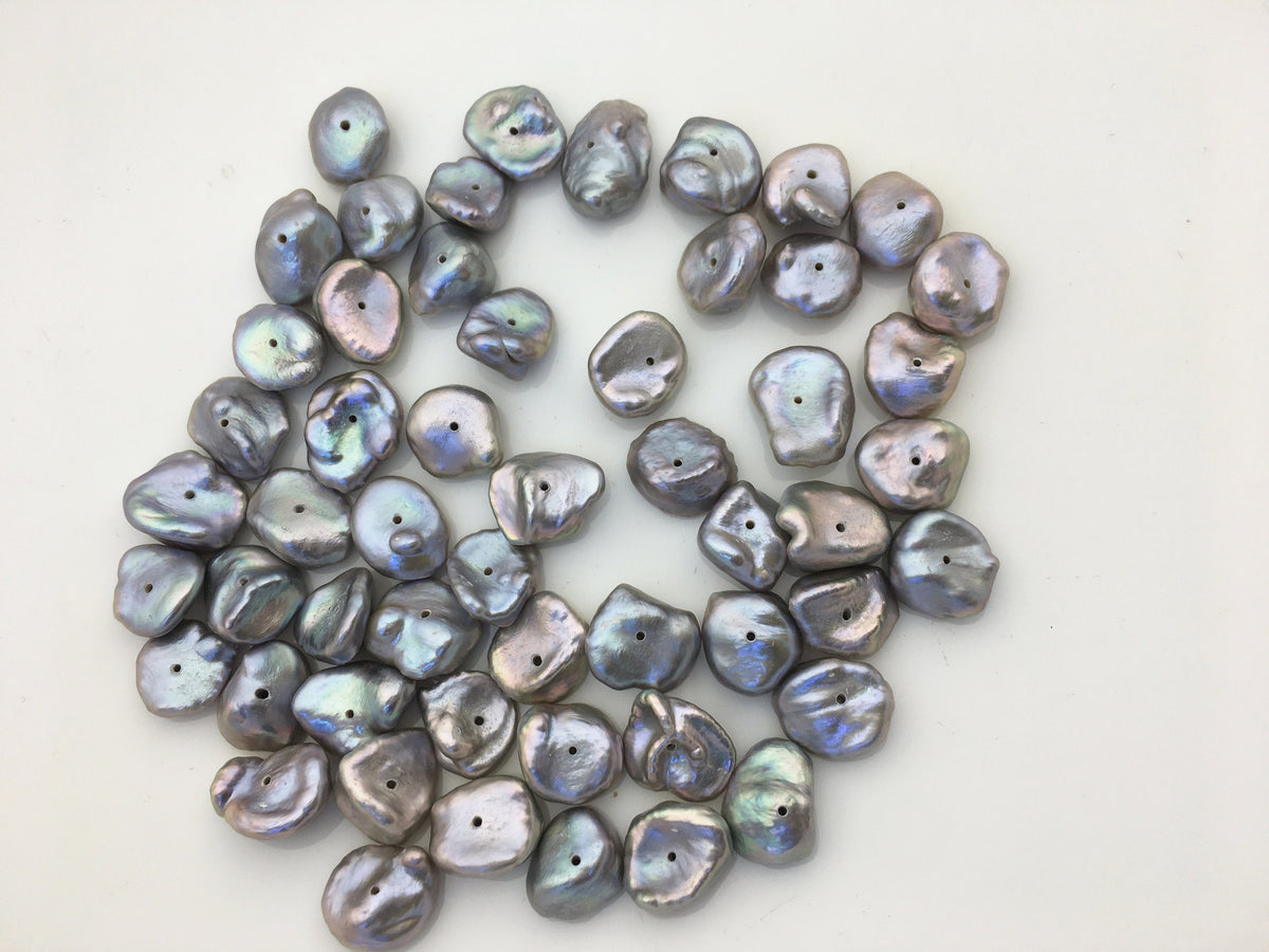 25pcs AA+ 9-10mm Gray Keshi freshwater pearls,center drill,ZS-127-T4
