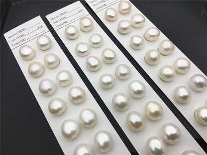 1 pair AAA 11-11.5mm White Big nugget baroque pearl pairs-Freshwater Pearls earrings, S925 silver Stud Earring - SE1-069-19