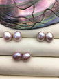 2 pairs AAA 10mm Deep Purple Nugget baroque loose pearl pairs for dangle earrings - 0.9mm top half hole - ZS-103-37-53
