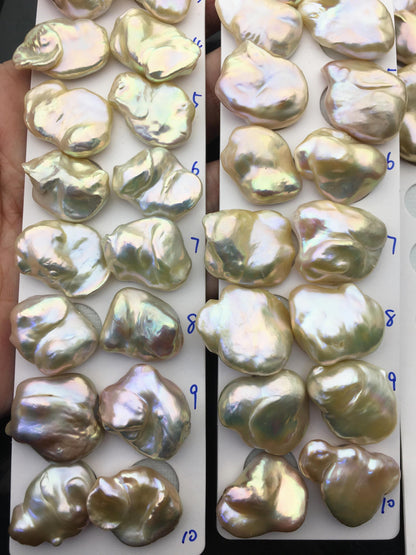1 pair AAA 16-22x21-30mm Natural Rainbow Baroque Pearl Pairs,Baroque Cultured Freshwater Pearl,no hole,FL15-3A-9-20