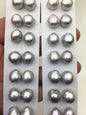 5pairs AAA 11-12mm Gray baroque drop edison freshwater pearl Pair,top half hole,ED11-3A-2-41